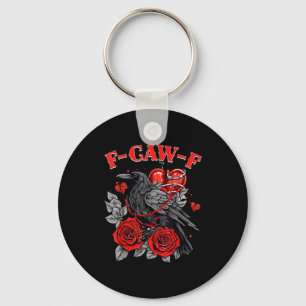 Funny Black Bird F-caw-f Anti Valentines Day Singl Keychain