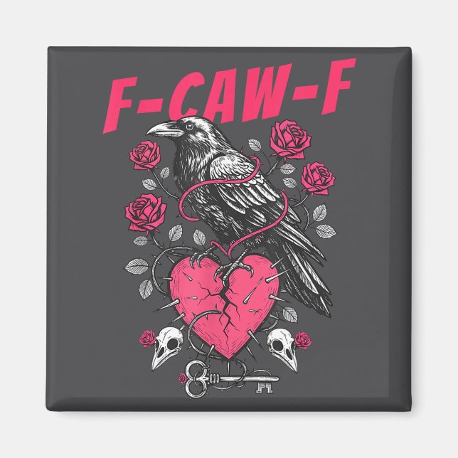 Funny Black Bird F-caw-f Anti Valentines Day Singl Magnet (Front)