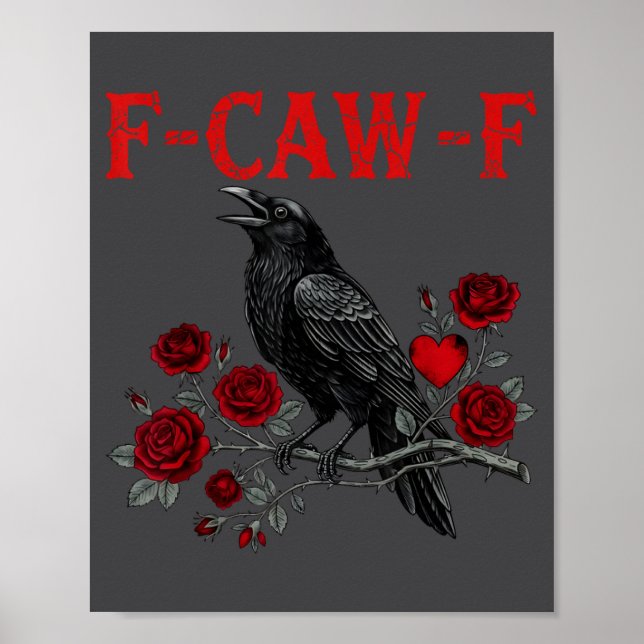 Funny Black Bird F-caw-f Anti Valentines Day Singl Poster (Front)