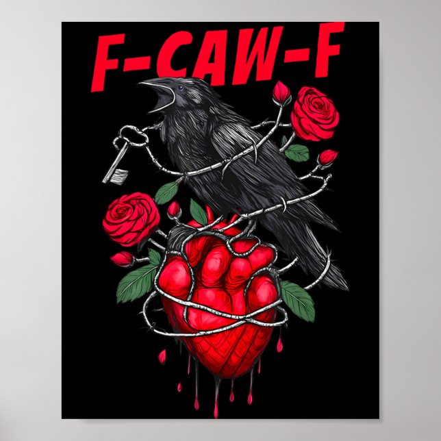 Funny Black Bird F-caw-f Anti Valentines Day Singl Poster (Front)