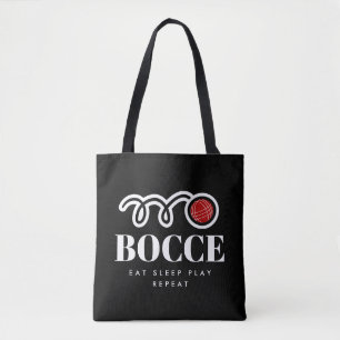 Funny black bocci ball tote bag for bocce lover