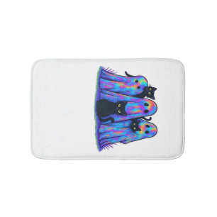 Funny Black Cat and Ghost Halloween Essential T-Sh Bath Mat