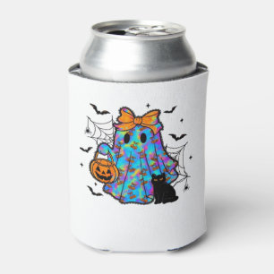 Funny Black Cat and Ghost Halloween Essential T-Sh Can Cooler
