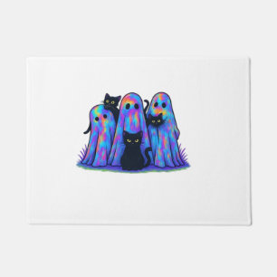 Funny Black Cat and Ghost Halloween Essential T-Sh Doormat