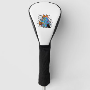 Funny Black Cat and Ghost Halloween Essential T-Sh Golf Head Cover
