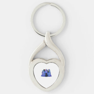 Funny Black Cat and Ghost Halloween Essential T-Sh Keychain