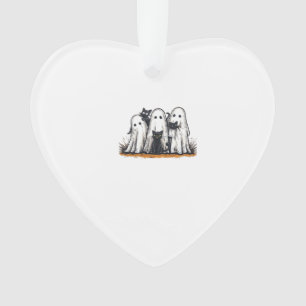 Funny Black Cat and Ghost Halloween Essential T-Sh Ornament