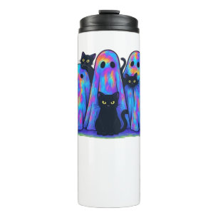 Funny Black Cat and Ghost Halloween Essential T-Sh Thermal Tumbler