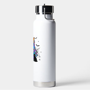 Funny Black Cat and Ghost Halloween Essential T-Sh Water Bottle
