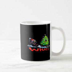 Funny Black Cat Chasing Christmas Tree Over Cat Wh Coffee Mug