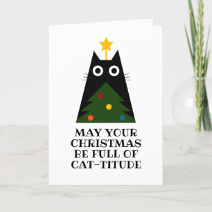 funny black cat christmas cards