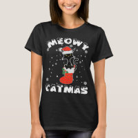 Funny Black Cat Christmas Lights Merry Meowy Catma