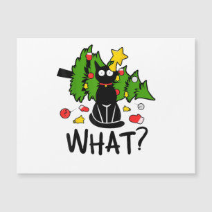 Funny Black Cat Christmas Tree Merry Santa Humour 