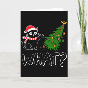 Funny Black Cat Christmas Tree Merry Xmas Humor Ca Card