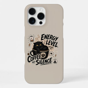 Funny Black Cat Coffee iPhone 16 Pro Max Case