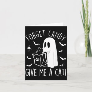 Funny Black Cat Forget Candy Give A Cat Lovers Card