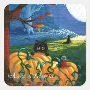 Funny Black Cat Halloween Creationarts Sticker