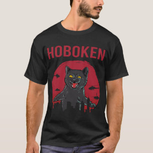 Funny Black Cat Hoboken T-Shirt