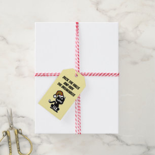 Funny Black Cat Holiday Humour Festive Cat Gift Tags