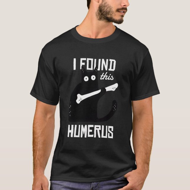 Funny Black Cat Humour T-Shirt (Front)