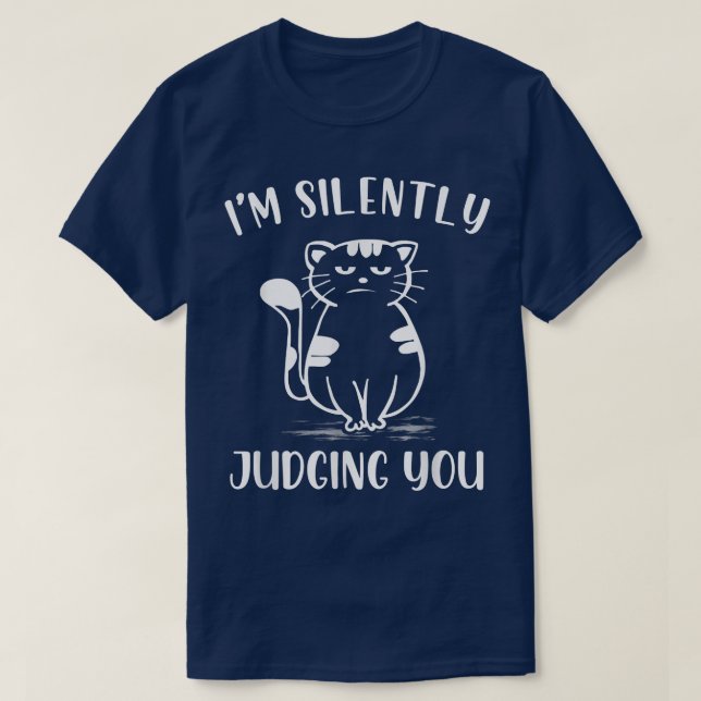 Funny Black Cat I'm Silently Judging You Retro  T-Shirt (Design Front)