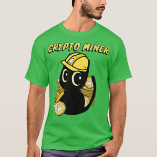Funny Black Cat Is A Crypto Miner  T-Shirt