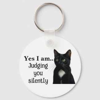 Funny Black Cat Keychain