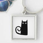 Funny Black Cat Keychain<br><div class="desc">Cute little black cat for luck. Original art by Nic Squirrell.</div>
