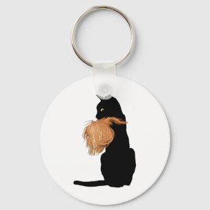 Funny Black Cat Lady Kamala With Trump Hair Vote K Keychain