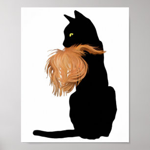 Funny Black Cat Lady Kamala With Trump Hair Vote K Poster