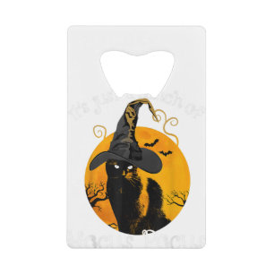 Funny Black Cat Moon Halloween Costume Bunch of Ho Credit Card Bottle Opener