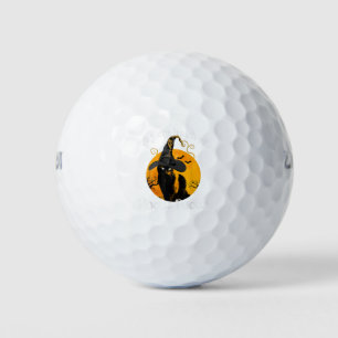 Funny Black Cat Moon Halloween Costume Bunch of Ho Golf Balls