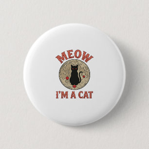 Funny Black Cat Moon Vintage Halloween Design_1 2 Inch Round Button