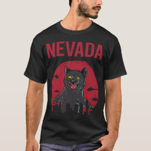 Funny Black Cat Nevada T-Shirt