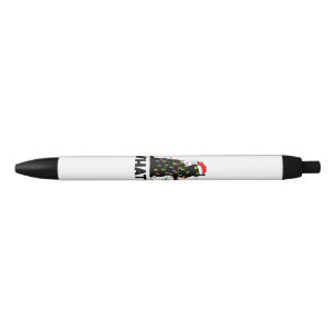 Funny Black Cat Pushing Christmas Tree Over Cat Ch Ink Pen