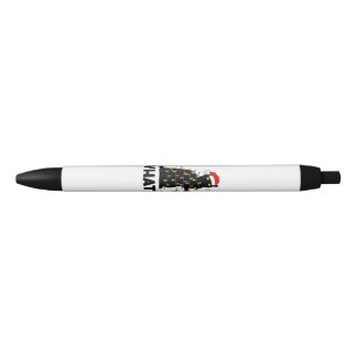 Funny Black Cat Pushing Christmas Tree Over Cat Ch Ink Pen