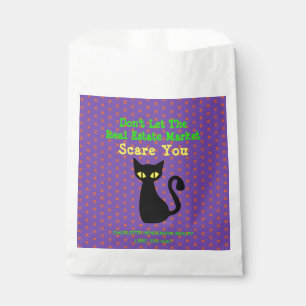 Funny Black Cat Real Estate Halloween Treat Favour Bag