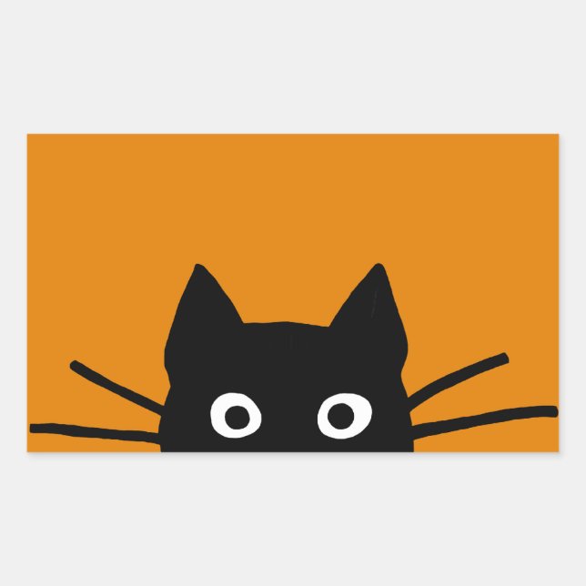 Funny Black Cat Sticker (Front)