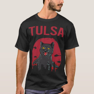 Funny Black Cat Tulsa T-Shirt