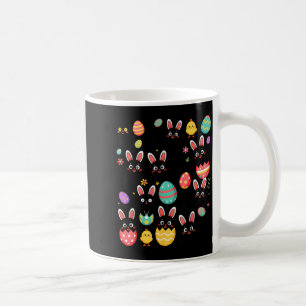 Funny Black Cat with Bunny Eggs Happy Easter Day Coffee Mug