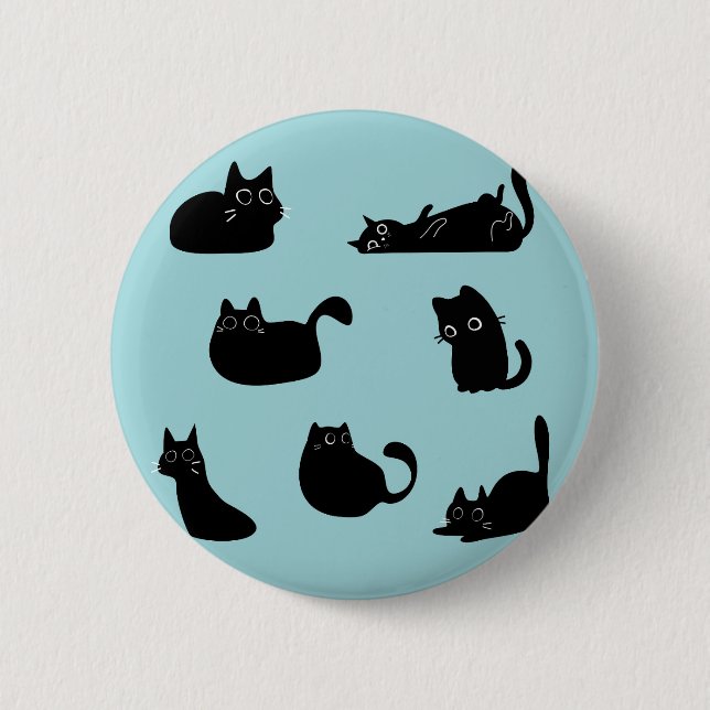 Funny Black Cats 2 Inch Round Button (Front)