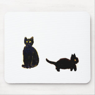 Funny Black Cats Cute Kitty Mouse Pad