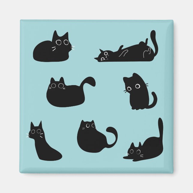 Funny Black Cats Magnet (Front)