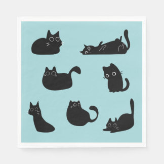 Funny Black Cats Napkin