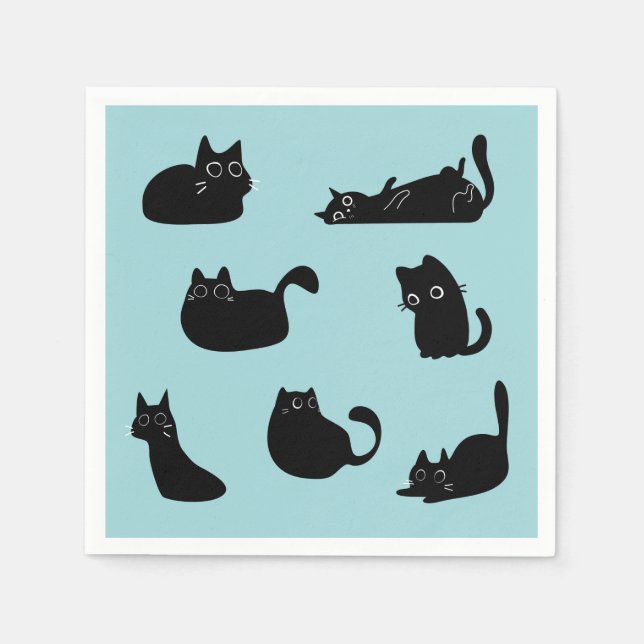  Funny Black Cats Napkin (Front)