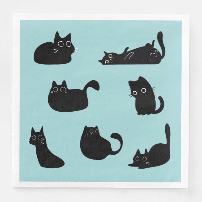  Funny Black Cats Napkin (Front)