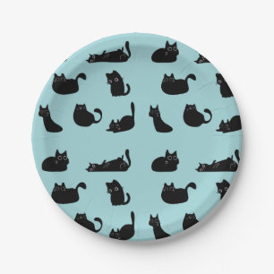 Funny Black Cats Paper Plate
