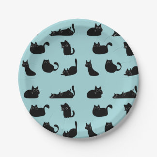 Funny Black Cats Paper Plate