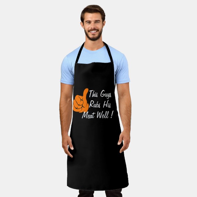 Funny Black Chef Personalized Mens Sexual-Pun Apron (Worn)