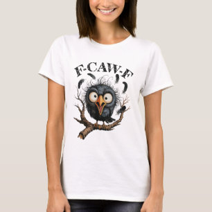 Funny Black Crow Black Bird Funny Crow Halloween  T-Shirt